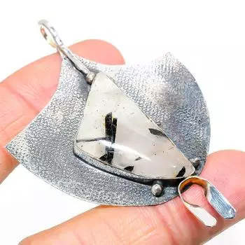 Подвеска из серебра 925 пробы с натуральным черным рутилом, ручная работа, 2,84 дюйма k0y44