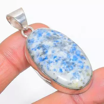 Подвеска из серебра 925 пробы с натуральным лазуритом, ручная работа, 1,97 дюйма, V7t43