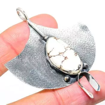 Подвеска из серебра 925 пробы с натуральным камнем в виде дикой лошади, 2,64 дюйма, F9W24