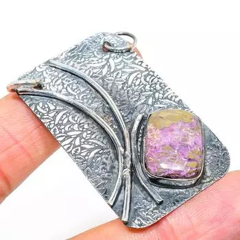 Подвеска из серебра 925 пробы с натуральным пурпуритом, ручная работа, 2,25 дюйма, C7r13