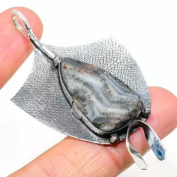 Подвеска из серебра 925 пробы с натуральным камнем Desert Rose Druzy 2,76 дюйма q2r98