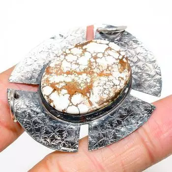 Подвеска из серебра 925 пробы с натуральным камнем в виде дикой лошади, 1,85 дюйма, S5M25