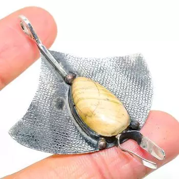 Подвеска из серебра 925 пробы с натуральным драгоценным камнем мукаитом 2,56 дюйма u7A74