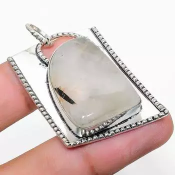 Подвеска из серебра 925 пробы с натуральным черным рутилом, ручная работа, 1,85 дюйма, h8a19