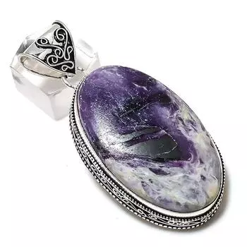 Подвеска из серебра 925 пробы с натуральным пурпуритом, ручная работа, 2,48 дюйма, s3H89