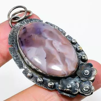 Подвеска из серебра 925 пробы с натуральным драгоценным камнем «Кровь дракона» 2,60 дюйма C4o03