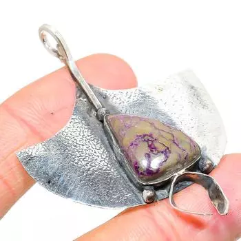 Подвеска из серебра 925 пробы с натуральным пурпуритом ручной работы 2,44 дюйма a6m47