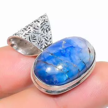 Подвеска из серебра 925 пробы с натуральным лунным камнем 1,18 дюйма V7p80