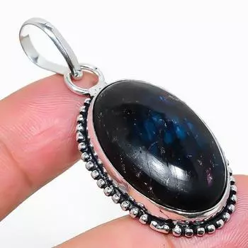 Подвеска из серебра 925 пробы с натуральным лабрадоритом, ручная работа, 2,05 дюйма, r8U56