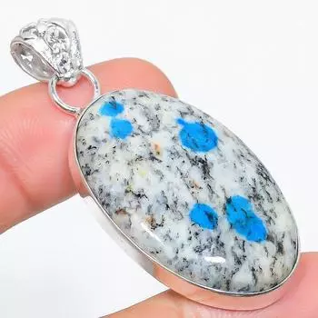 Подвеска из серебра 925 пробы с натуральным драгоценным камнем K2 Azurite 2,17 дюйма l7B92