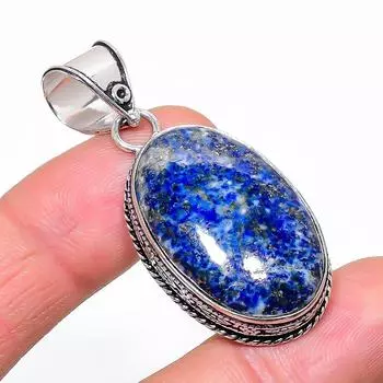 Подвеска из серебра 925 пробы с натуральным лазуритом 2,05 дюйма G1P86