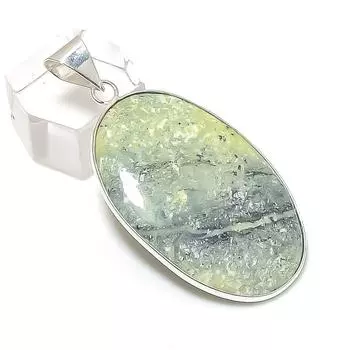 Подвеска из серебра 925 пробы с полосатым зеленым опалом, ручная работа, 2,09 дюйма, M4I39