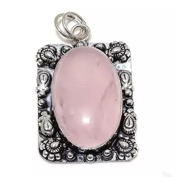 Подвеска из серебра 925 пробы с розовым кварцем, ручная работа, 2,21 дюйма, a9K22