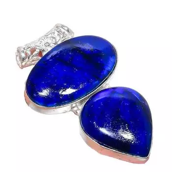 Подвеска из серебра 925 пробы с синим лабрадоритом, ручная работа, 2,17 дюйма AH-938 2.2 синий