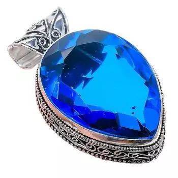 Подвеска из серебра 925 пробы с танзанитовым кварцем, ручная работа, 2,17 дюйма AH-828 2.2 синий