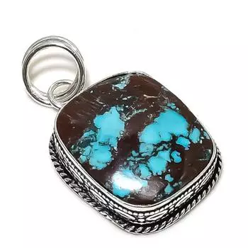 Подвеска из серебра 925 пробы с тибетским бирюзовым камнем 1,89 дюйма a3k10