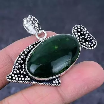 Подвеска из серебра 925 пробы с зеленым лабрадоритом, ручная работа, 1,69 дюйма Q2v81