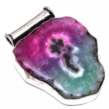 Подвеска из серебра с несколькими солнечными друзами, ручная работа, ювелирное изделие 1,75 дюйма