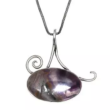 Подвеска из серебра унисекс с флюоритом ручной работы для женщин 1,75