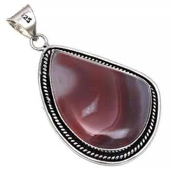 Подвеска из серого ботсванского агата, драгоценный камень, серебряное украшение ручной работы, 2,25 дюйма
