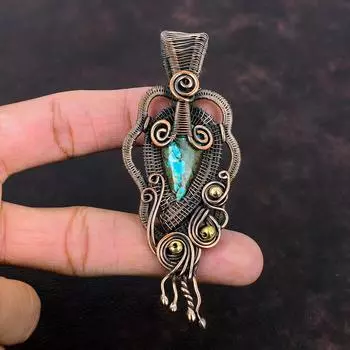Подвеска из шаттукита, медная проволока, кулон, кулон с драгоценным камнем, ювелирные изделия из шаттукита, новый кулон ручной работы, подарок для жены, медные украшения