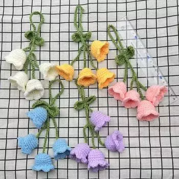 Подвеска из шерсти «Ландыш» — украшение для автомобиля ручной работы. 4 flowers розовый