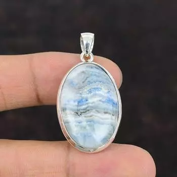 Подвеска из синего шеелита Ювелирные изделия ручной работы Подвеска из стерлингового серебра 925 пробы Подвеска из натурального драгоценного камня Эффектная подвеска Антикварные ювелирные изделия Подарок для него