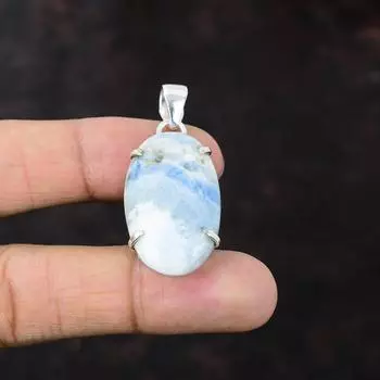 Подвеска из синего шеелита. Новые ювелирные изделия. Подвеска из стерлингового серебра 925 пробы. Элегантные ювелирные изделия ручной работы. Подвеска с драгоценным камнем. Подарок для жены. Удивительные ювелирные изделия.