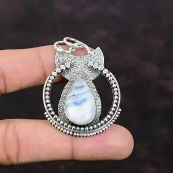 Подвеска из синего шеелита, подвеска из стерлингового серебра 925 пробы, подвеска из драгоценного камня высшего качества, новинка ручной работы, ювелирный подарок для свадьбы, эффектная подвеска