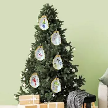 Подвеска из смоляной ракушки устрицы, украшение на рождественскую елку, окрашенная искусственная подвеска из ракушки устрицы для украшения камина на дверь C