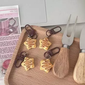 Подвеска из смолы Pastel De Nata в виде шоколадного зерна, гамбургера, подвесной брелок в виде звезды в виде печенья в виде сиропа для детей Style B