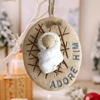 Подвеска из смолы «Рождественский вертеп» с изображением младенца Иисуса, рождественское подвесное украшение, религиозное праздничное украшение, подвеска «Младенец Иисус» для рождественской елки, домашний декор Baby