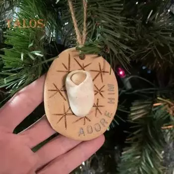 Подвеска из смолы «Рождественский вертеп» с изображением младенца Иисуса, рождественское подвесное украшение, религиозное праздничное украшение, подвеска «Младенец Иисус» для рождественской елки, домашний декор Baby