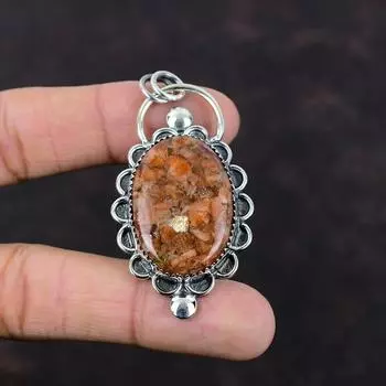 Подвеска из солнечного камня с драгоценным камнем Подвеска ручной работы Ювелирные изделия из солнечного камня Подвеска из стерлингового серебра 925 пробы Совершенно новый кулон Подвеска из целебного камня Подарок для нее