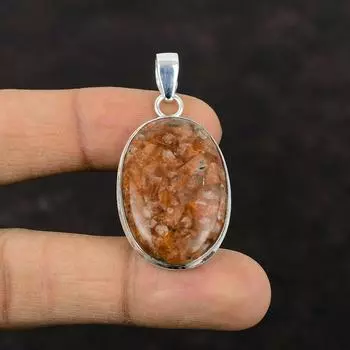 Подвеска из солнечного камня. Замечательные ювелирные изделия ручной работы. Подвеска из стерлингового серебра 925 пробы. Подвеска из драгоценного камня. Подвеска из целебного камня. Подарок для нее. Ювелирные изделия из солнечного камня.