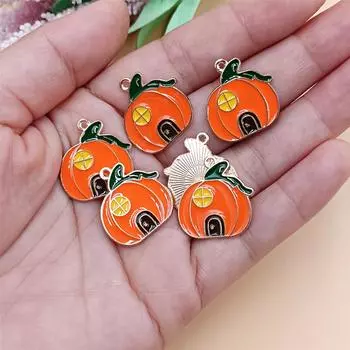 Подвеска из сплава капает 6/10 шт. аксессуары для самостоятельного изготовления стильные бусины в виде тыквы материал ручной работы Хэллоуин Pumpkin 5 /6pcs