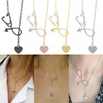 Подвеска из сплава Медсестра Стетоскоп Подвеска из сплава Ожерелье подвеска Стетоскоп золотой