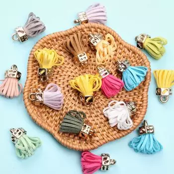 Подвеска из сплава с кисточкой и бахромой 25 мм 10 шт. серьги своими руками ювелирные аксессуары материалы ручной работы изготовление корейского бархата розовый