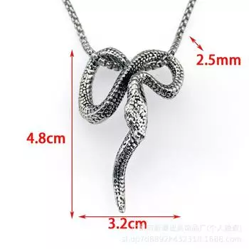 Подвеска из сплава в виде змеи, ретро, личность, питон, нержавеющая сталь, ожерелье, подвеска, ювелирное изделие