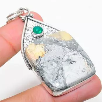 Подвеска из стерлингового серебра 925 пробы Малигано с драгоценным камнем ручной работы 2,60 дюйма T4U91