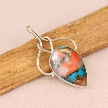 Подвеска из стерлингового серебра 925 пробы, медь, груша, бирюза, драгоценный камень, ювелирные изделия ручной работы, ожерелье с подвеской, подвеска Рейки