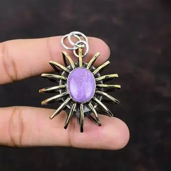 Подвеска из стерлингового серебра 925 пробы, настоящий драгоценный камень, ювелирные изделия ручной работы, позолоченная клетка 18 карат, подвеска в виде клетки, подарок для нее, ювелирные изделия из целебного камня