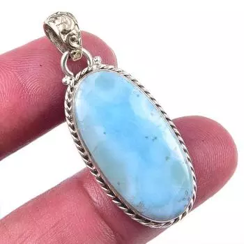 Подвеска из стерлингового серебра 925 пробы Natural Republic с драгоценным камнем Ларимар, 1,75 дюйма, Y9s72