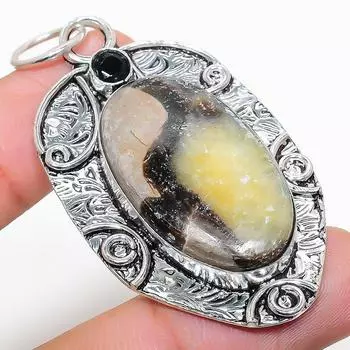 Подвеска из стерлингового серебра 925 пробы, натуральный септерианский камень, шпинель, 2,40 дюйма, f9h40