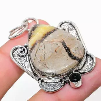 Подвеска из стерлингового серебра 925 пробы, натуральный септерианский камень, шпинель, 2,25 дюйма, j6A33