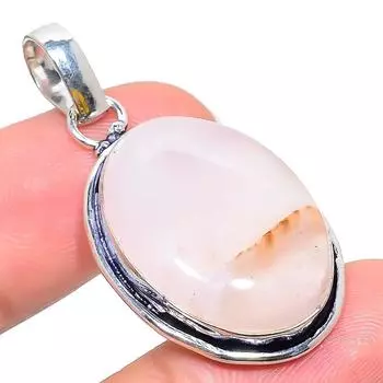 Подвеска из стерлингового серебра 925 пробы ручной работы с натуральным розовым кварцем 1,65 дюйма g1f59