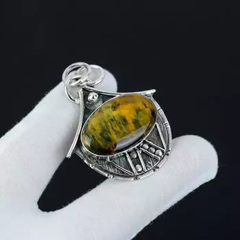 Подвеска из стерлингового серебра 925 пробы с драгоценным камнем неллита ручной работы, антикварная подвеска из натурального неллита, женские украшения, подвеска унисекс для рождественских подарков 2.16