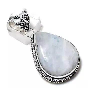 Подвеска из стерлингового серебра 925 пробы с драгоценным камнем Natural Republic Ларимар 2,09 дюйма O7D13