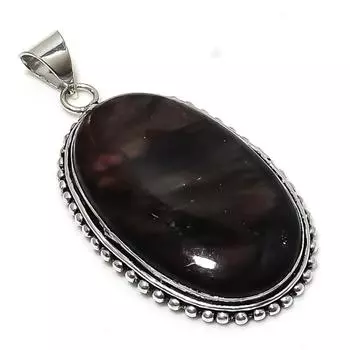 Подвеска из стерлингового серебра 925 пробы с натуральным лабрадоритом ручной работы 2,29 дюйма R6U19