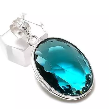 Подвеска из стерлингового серебра 925 пробы с натуральным индиколитом и турмалином размером 1,77 дюйма M2g46